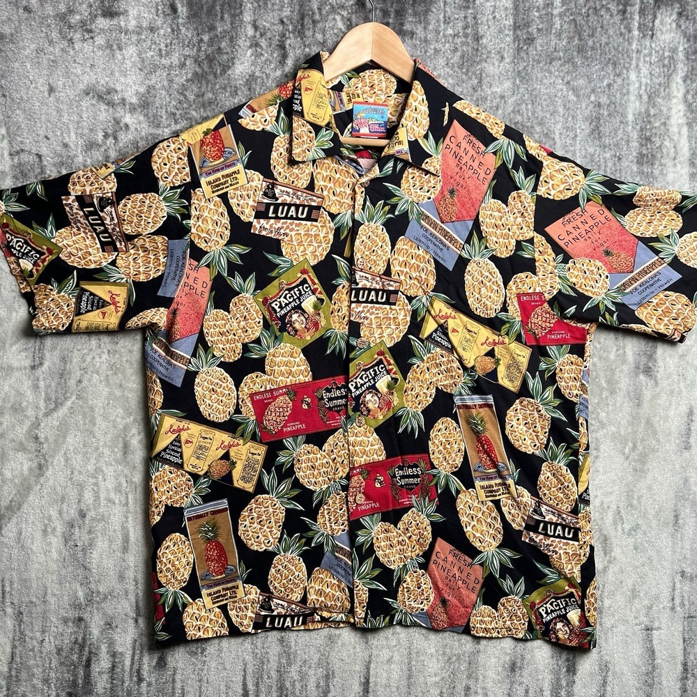 Vintage Reyn Spooner‎ Hawaiian Shirt Mens XL Pineapple Joe Kealoha Luau Aloha